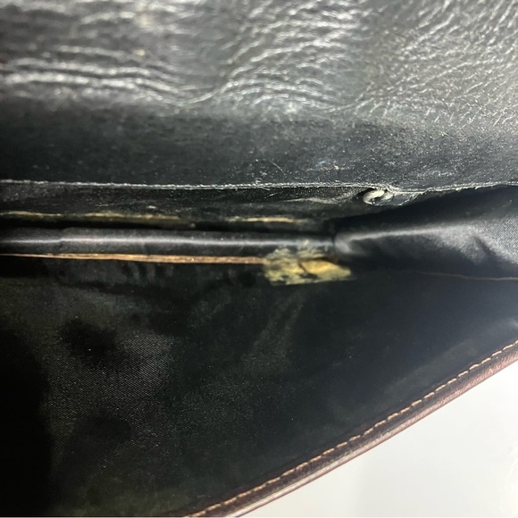 Brighton croc embossed leather clutch brown 8” x 5.75” - Picture 5 of 10